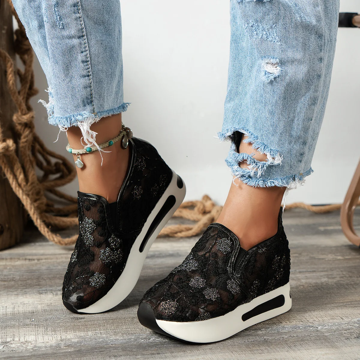 Lace Flats Platform Women Spor - Running Gear For Women recension och pris